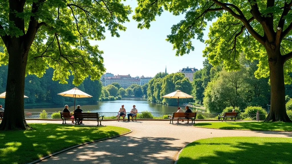 Letná Praha — park s výhledy na město a stínovými alejemi